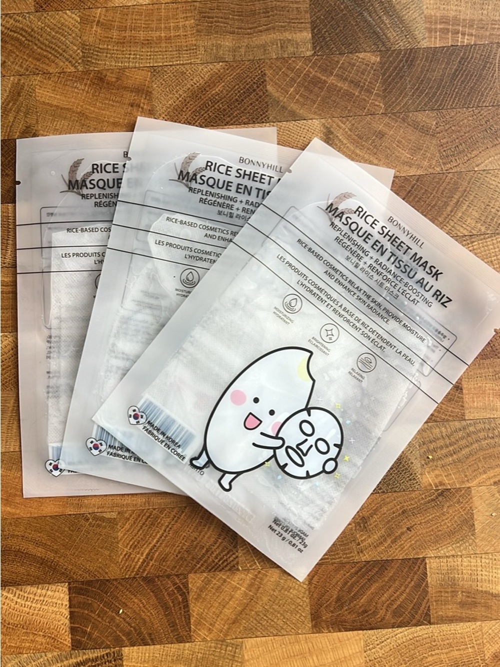 Rice Sheet Mask  - White (3 Pack)